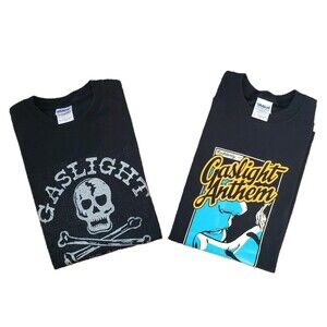 Lot Of 2 Vintage Y2K The Gaslight Anthem Medium Mens Black Band T-Shirts Merch